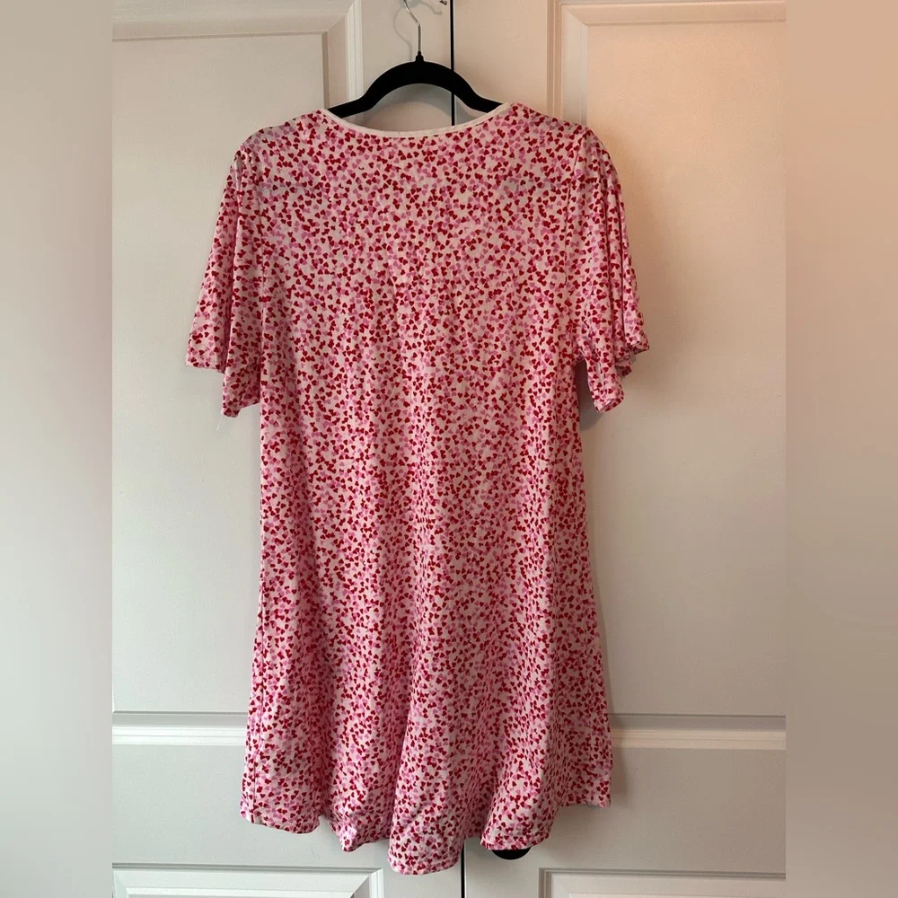 Kate Spade Confetti Heart Sleep Shirt Short Sleeve V-neck Multicolor Size Small